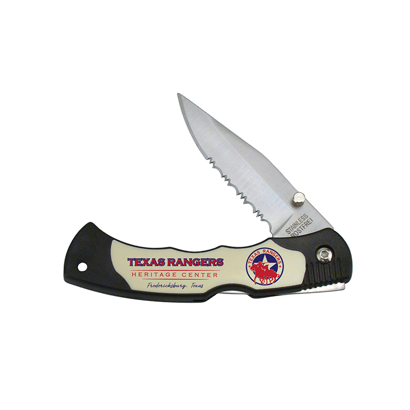 Road Runner Stainless Black/Blue/Red Pocket Knife w/clip – Former Texas  Rangers Foundation