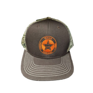 Texas Rangers Camo hat with orange logo