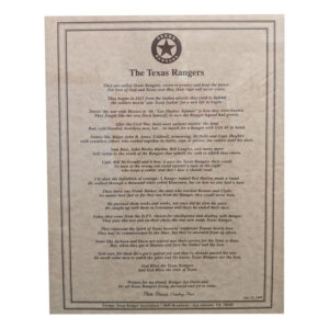 Texas Rangers Poem Print